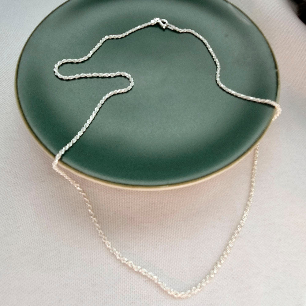 Corrente Cordão 40cm em Prata