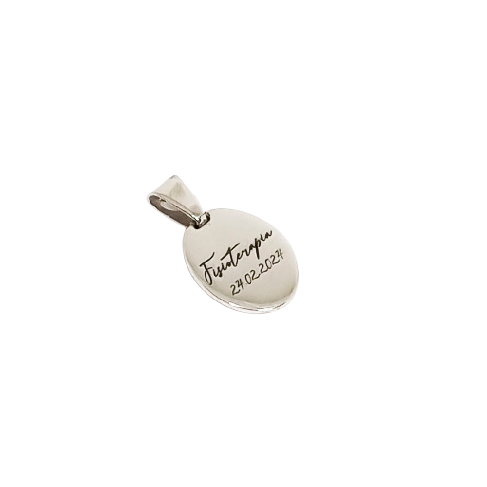 Pingente Oval Personalizado Profissões em Prata