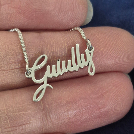 Colar de Prata Nome Personalizável Espessura de 1mm