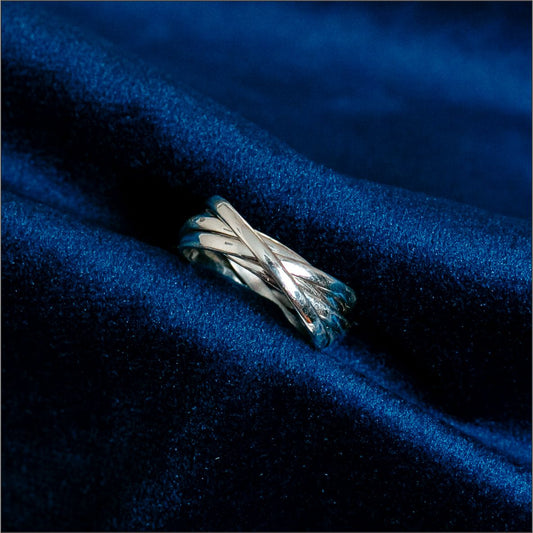 Anel Aliança 950 5 Fios em Prata