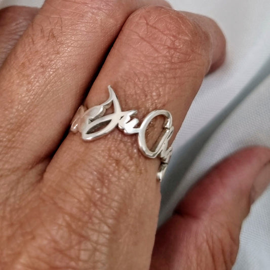Anel Personalizado Assinatura em Prata 950