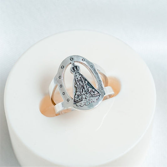 Anel Aparecida Sem Fim em Prata 950