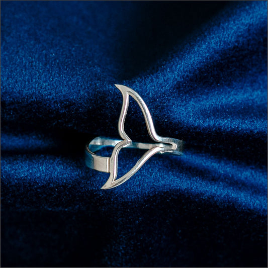 Anel Rabo Baleia Em Prata 950