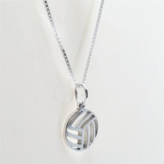 Colar Pingente Bola Voleibol em Prata