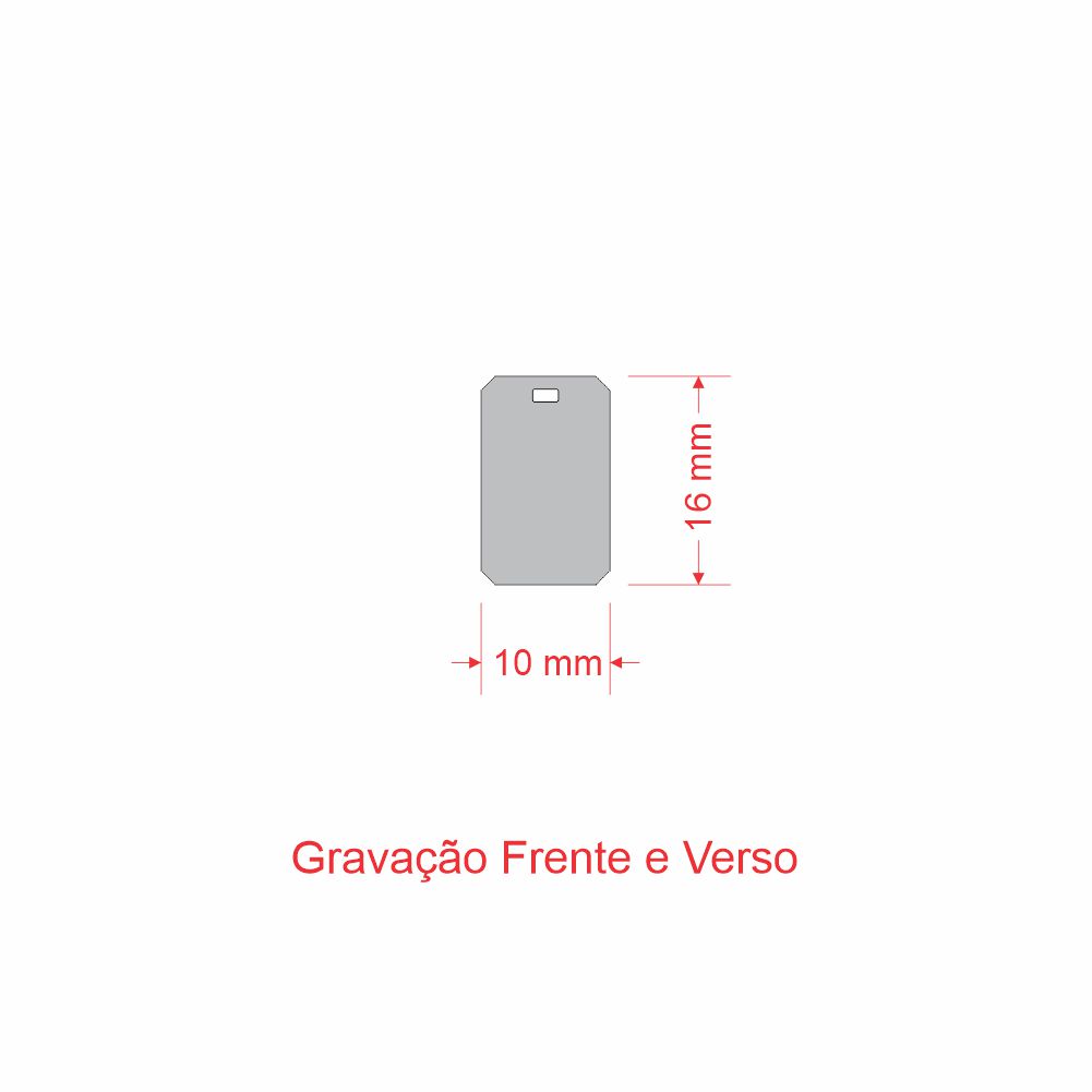 Colar em Prata Personalizável Pingente Retangular 10x16