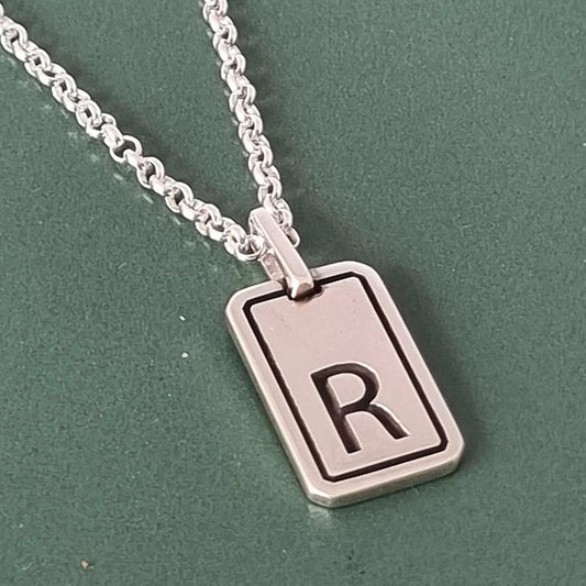 Colar em Prata Personalizável Pingente Retangular 10x16