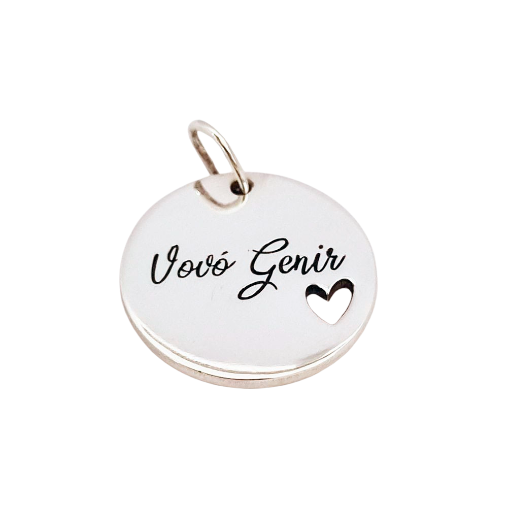 Pingente Redondo Personalizado 20mm em prata