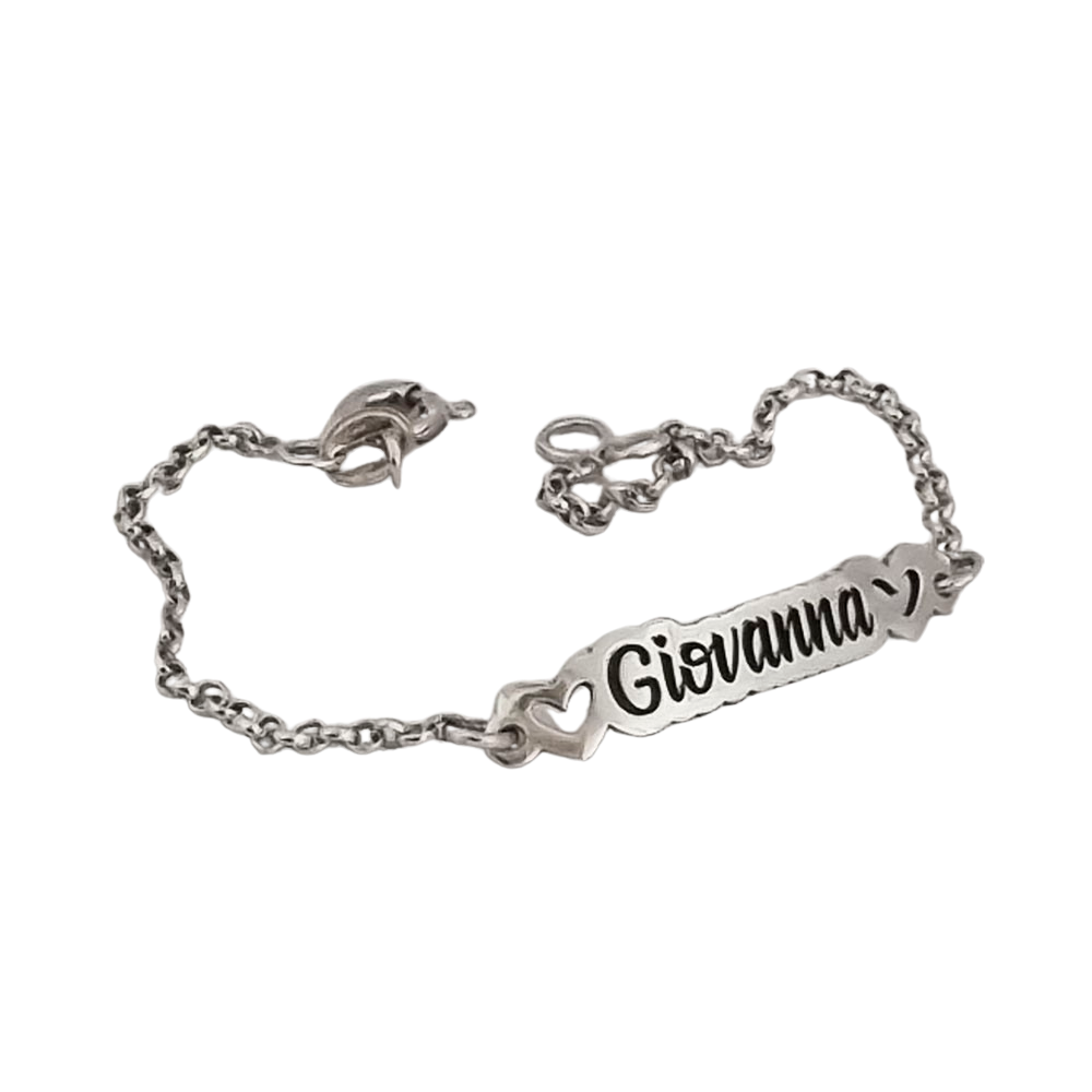 Pulseira Infantil Personalizada 15cm em Prata