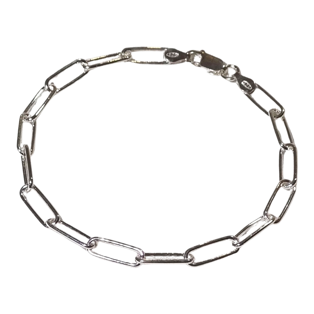 Pulseira Elo Cadeado 5mm 19cm em Prata