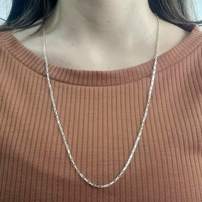 Corrente Elo Retangular 70cm em Prata