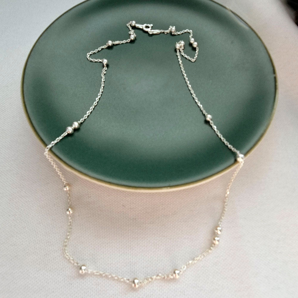 Corrente Bolinha 45cm em Prata