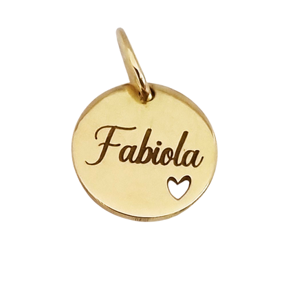Pingente em Ouro 18k Redondo Personalizado 12mm