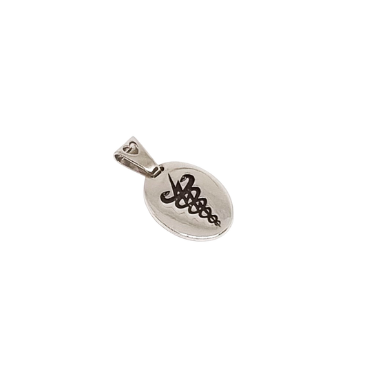 Pingente Oval Personalizado Profissões em Prata