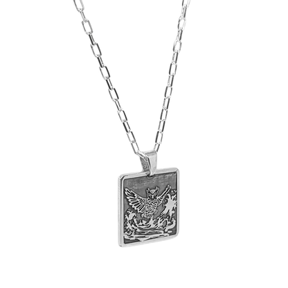 Colar Pingente Quadrado Personalizado 20x20 em Prata