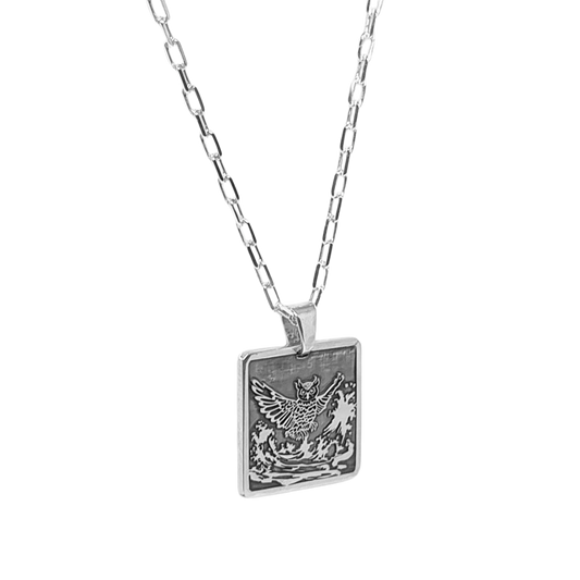 Colar Pingente Quadrado Personalizado 20x20 em Prata
