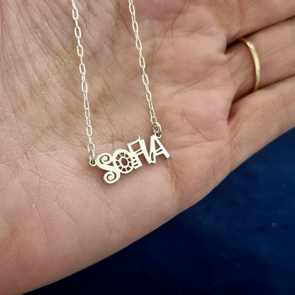 Colar de Prata Nome Personalizável Espessura de 1mm