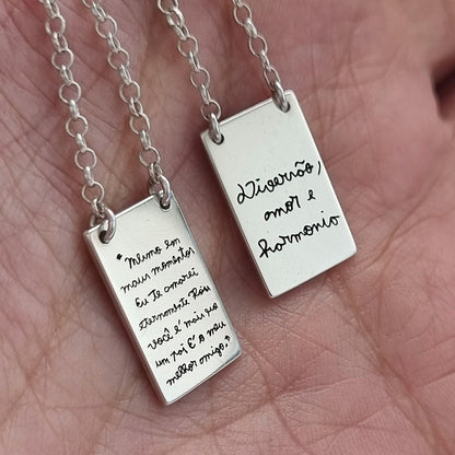 Escapulário Retangular Personalizado 12x16 em Prata