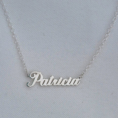 Colar de Prata Nome Personalizável Espessura de 1mm