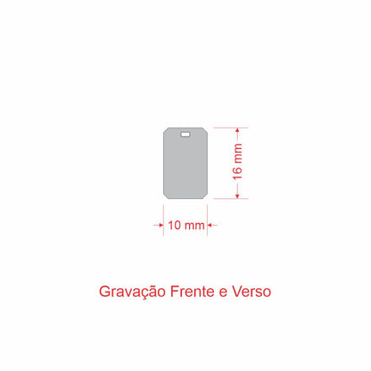 Colar em Prata Personalizável Pingente Retangular 10x16