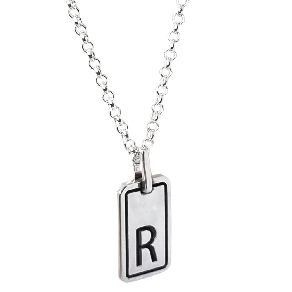 Colar em Prata Personalizável Pingente Retangular 10x16