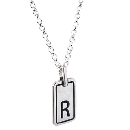 Colar em Prata Personalizável Pingente Retangular 10x16