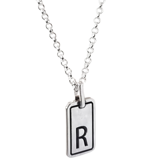 Colar em Prata Personalizável Pingente Retangular 10x16