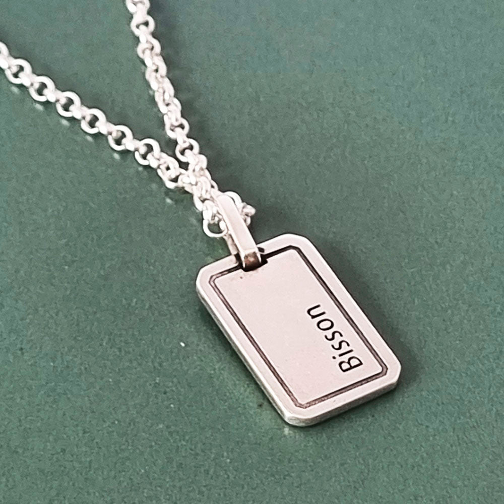 Colar em Prata Personalizável Pingente Retangular 10x16