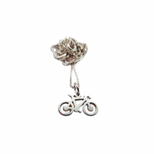 Colar Pingente Bicicleta Bike 11mm Prata