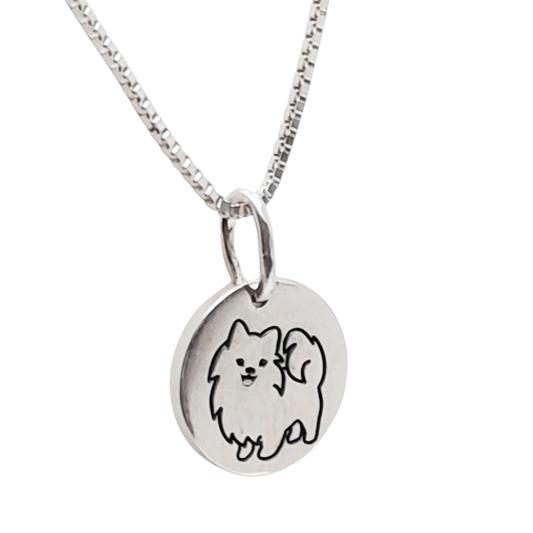 Colar Pingente Redondo Pet Personalizado Pet 10-15mm em Prata