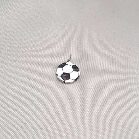 Pingente Bola de Futebol 16mm em Prata