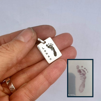 Colar Pingente Retangular Nascimento Personalizado em Prata