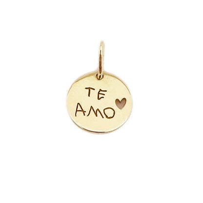 Pingente Redondo Vazado Personalizado 10mm Ouro 18K