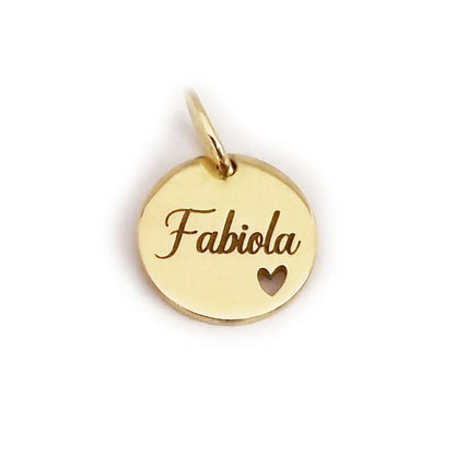 Pingente em Ouro 18k Redondo Personalizado 12mm