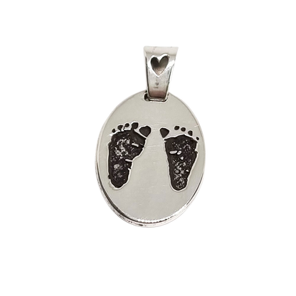 Pingente Oval Dados Nascimento Personalizado em Prata