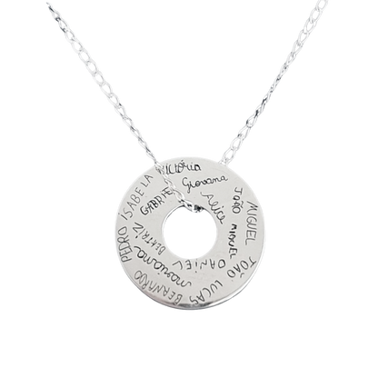 Pingente Arruela Circular Personalizado 25mm em Prata