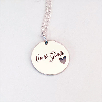 Colar Pingente Redondo 20mm Personalizado em Prata