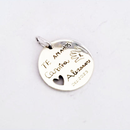 Pingente Redondo Personalizado 20mm em prata