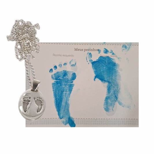 Colar Pingente Oval Personalizado Dados Nascimento em Prata