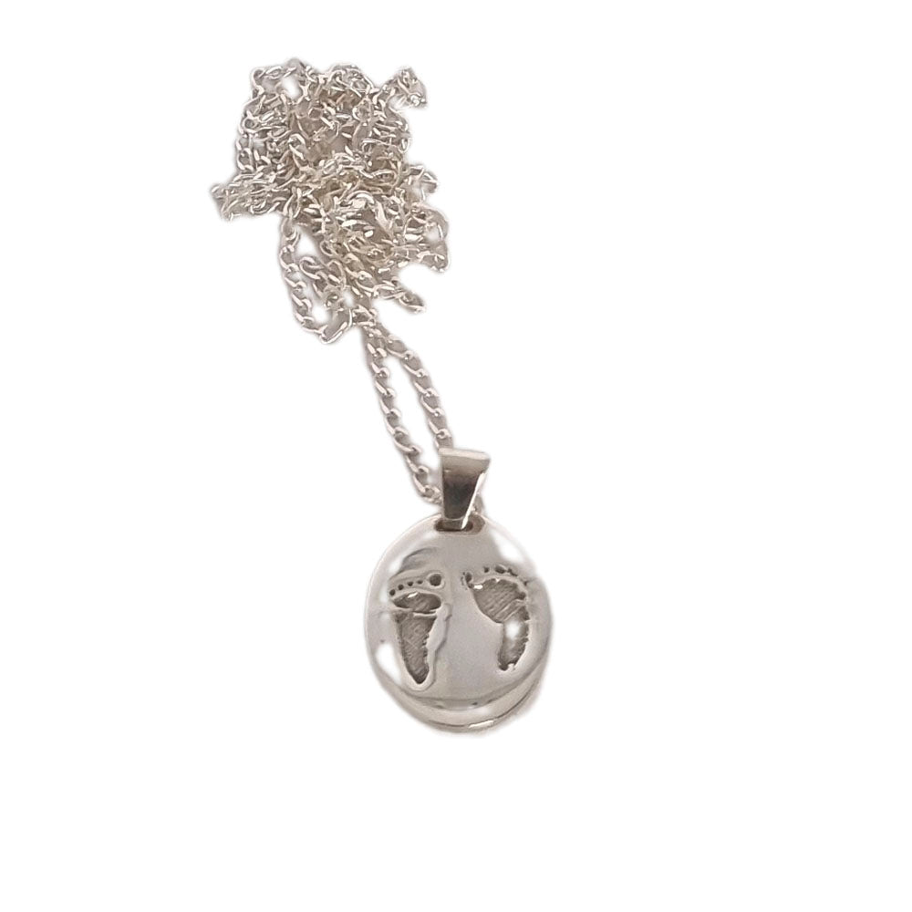 Colar Pingente Oval Personalizado Dados Nascimento em Prata