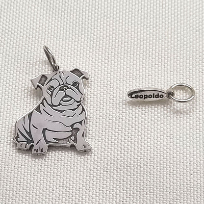 Colar Pingente Pet Bulldog Inglês Personalizado em Prata