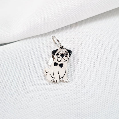 Pingente Pet Pug Personalizado 18mm em Prata