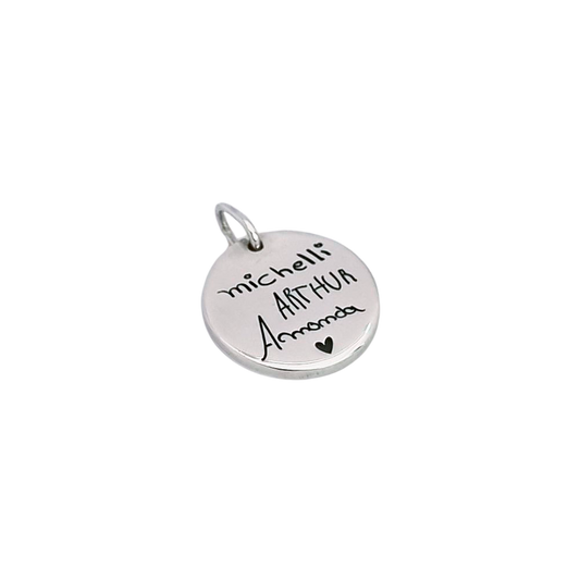 Pingente Redondo Personalizado 15mm em Prata