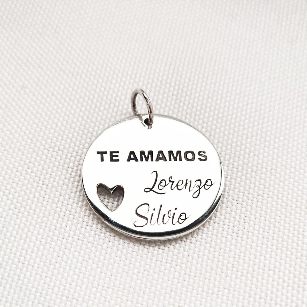 Pingente Redondo Personalizado 20mm em prata