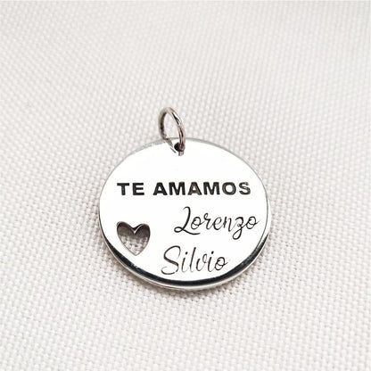 Pingente Redondo Personalizado 20mm em prata