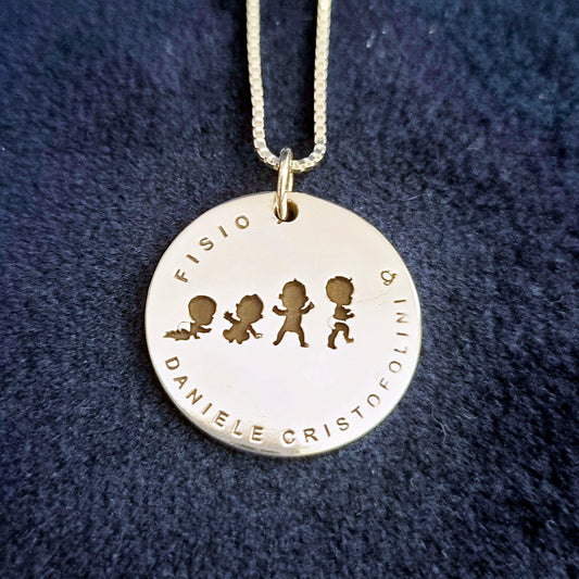 Colar Pingente Redondo 20mm Personalizado em Prata