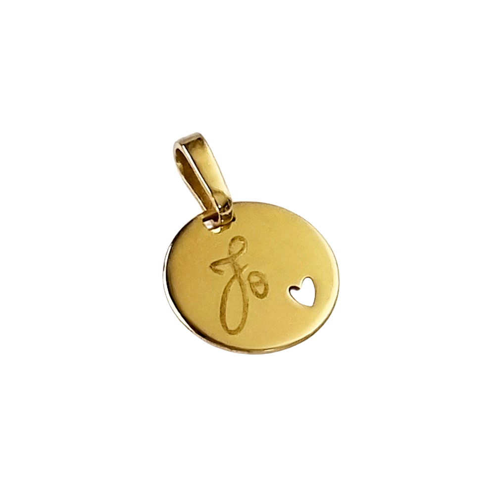 Pingente em Ouro 18k Redondo Personalizado 12mm