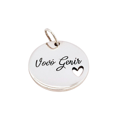 Pingente Redondo Personalizado 20mm em prata