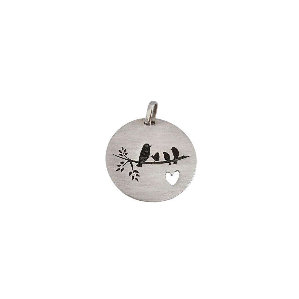 Pingente Redondo Personalizado 30mm Frente Verso em Prata