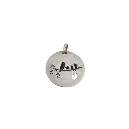 Pingente Redondo Personalizado 30mm Frente Verso em Prata