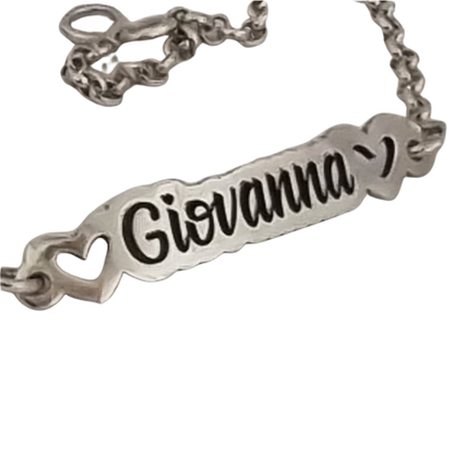 Pulseira Infantil Personalizada 15cm em Prata